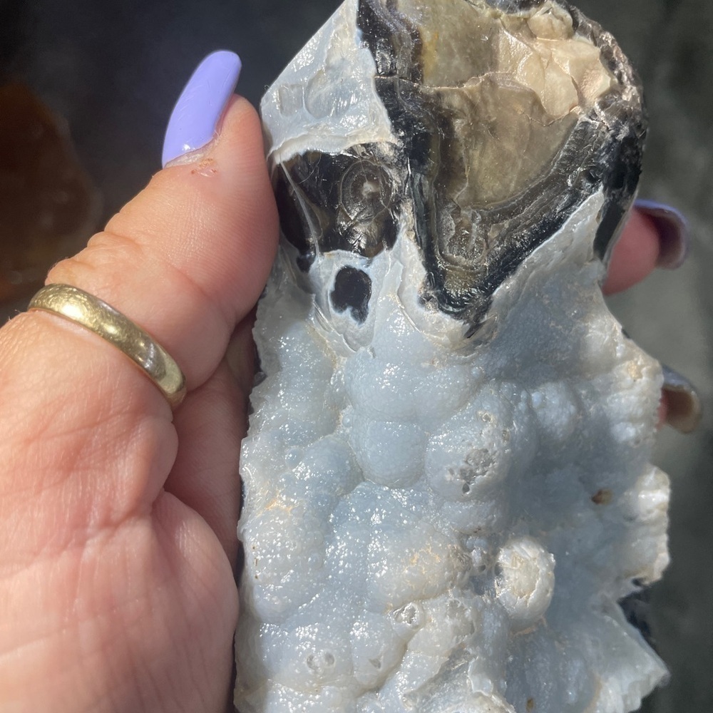 VOLCANO AGATE 4 PIECE SET 6”, 5”,4” tower and 3” heart GREEN UV “rivers” - Picture 9 of 15
